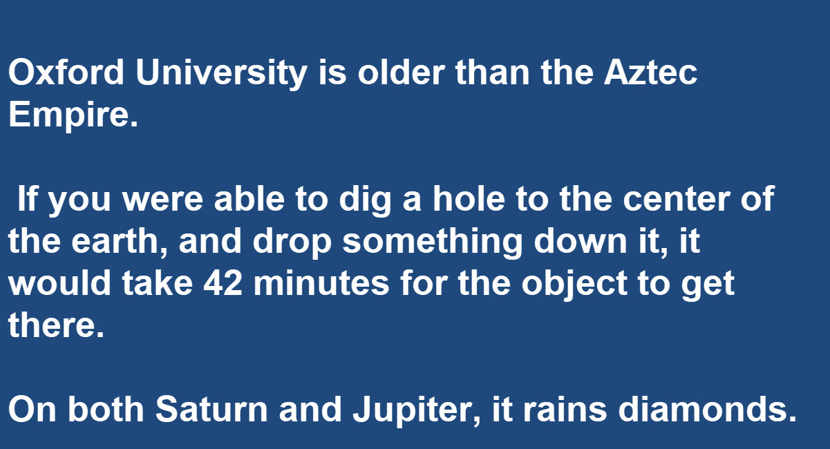 30 Crazy Facts People Thought Were Impossible But Turn Out To Be Real