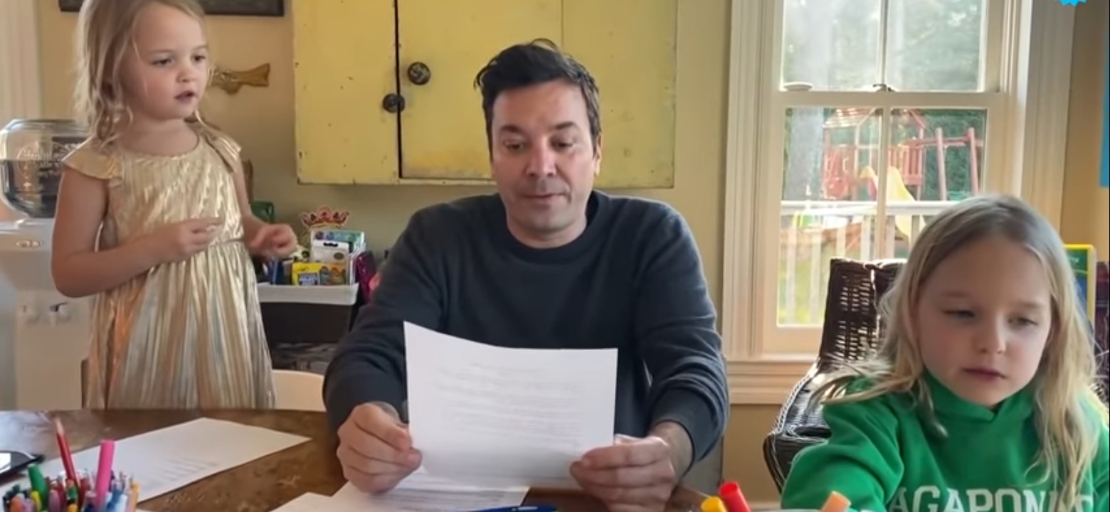 Jimmy Fallon’s Daughters Come On The ‘At Home Edition’ Of The Tonight