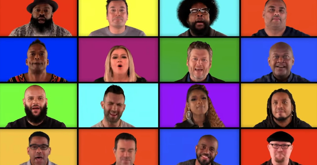 Jimmy Fallon & The Roots Join The Voice Coaches For An A Cappella