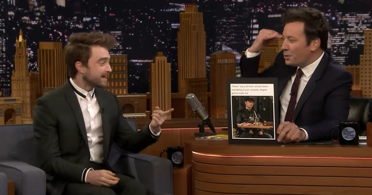 Jimmy Fallon Shows Daniel Radcliffe Harry Potter Memes To See His 