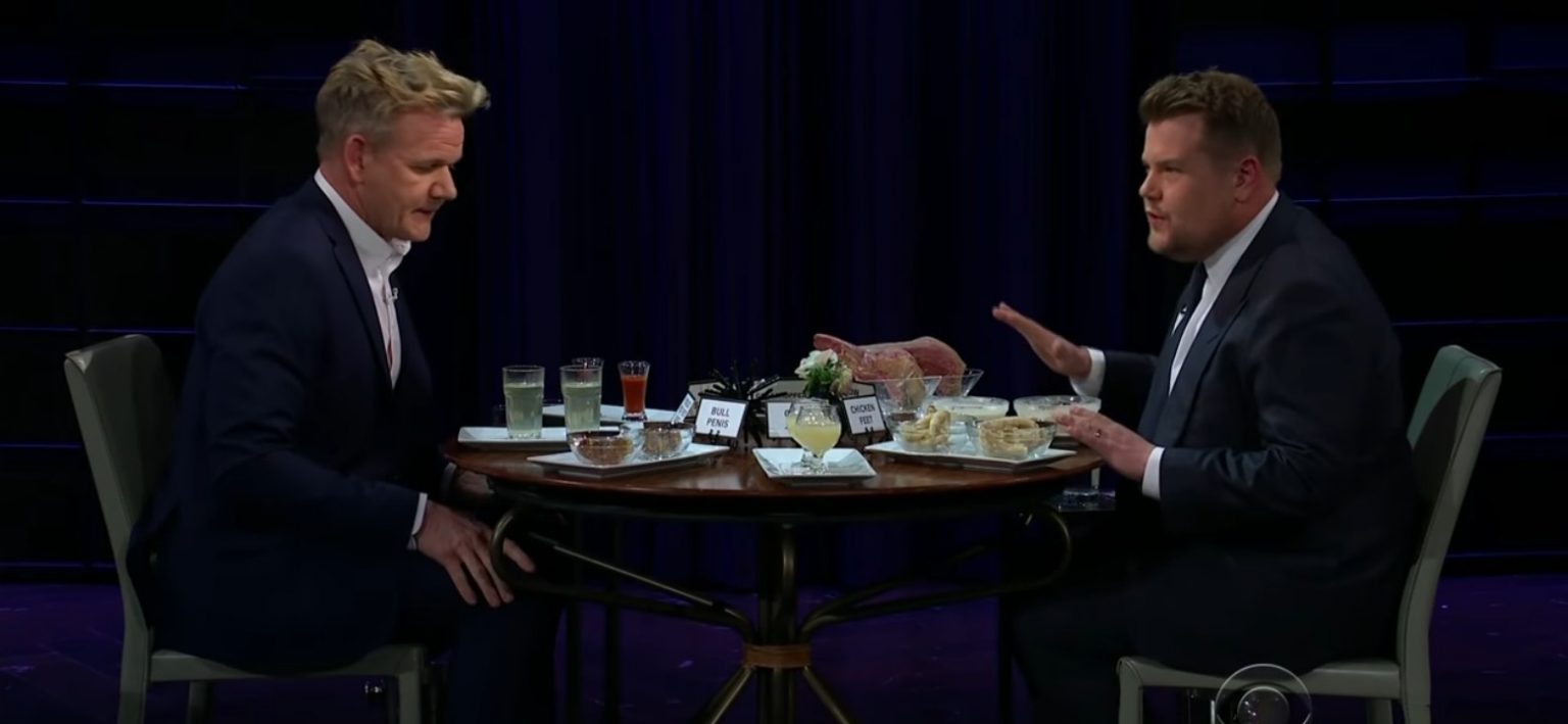 James Corden Plays A Hilarious Round Of ‘spill Your Guts Or Fill Your Guts With Gordon Ramsay 