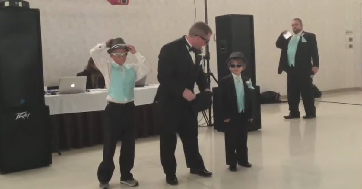 Groom Dances With The Ring Bearers For The Perfect Wedding Dance