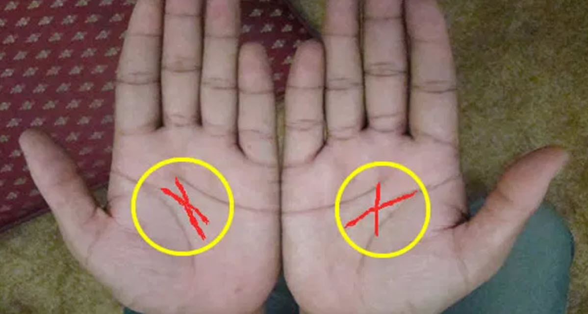 what does an x in the middle of your palm mean